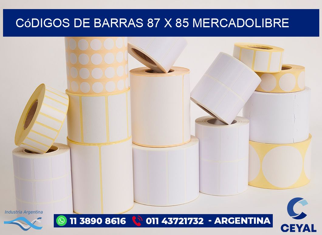 Códigos de Barras 87 x 85 MERCADOLIBRE