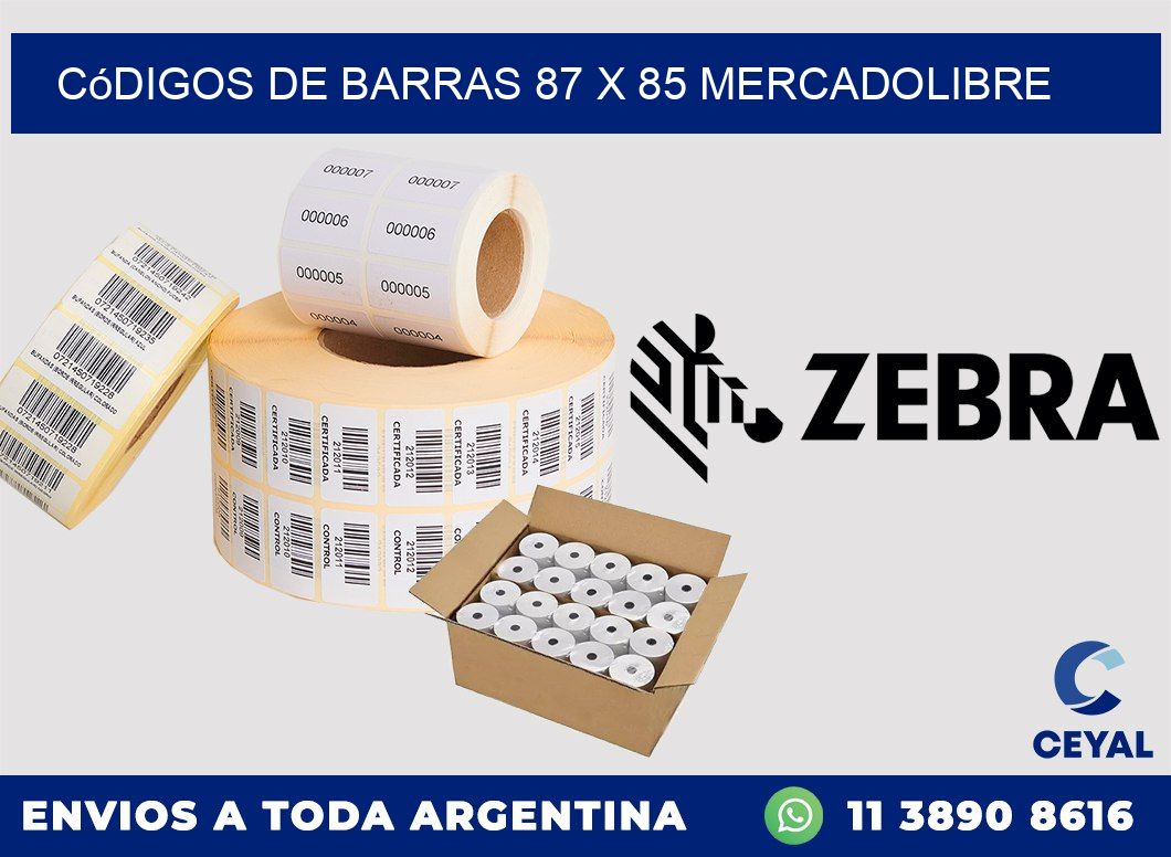 Códigos de Barras 87 x 85 MERCADOLIBRE