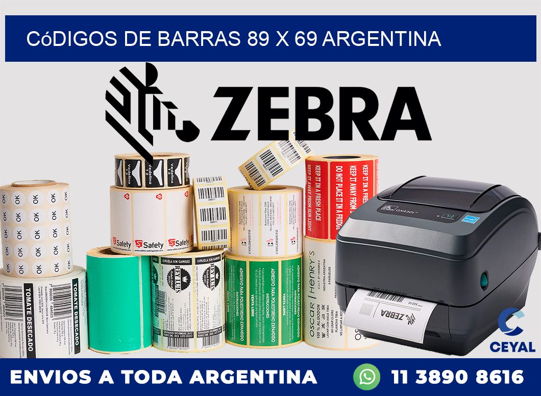 Códigos de Barras 89 x 69 argentina