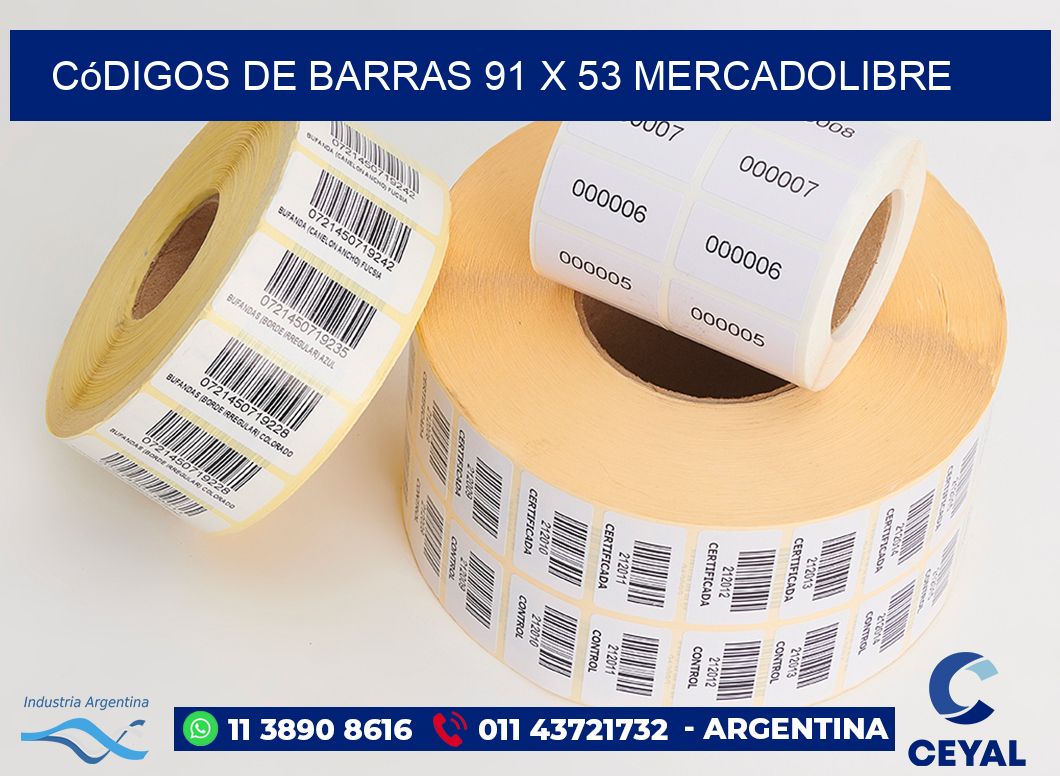 Códigos de Barras 91 x 53 MERCADOLIBRE