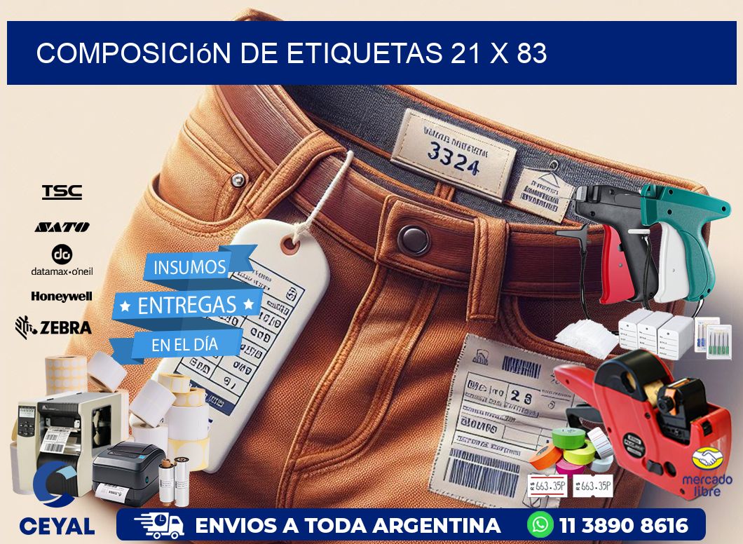 Composición de etiquetas 21 x 83