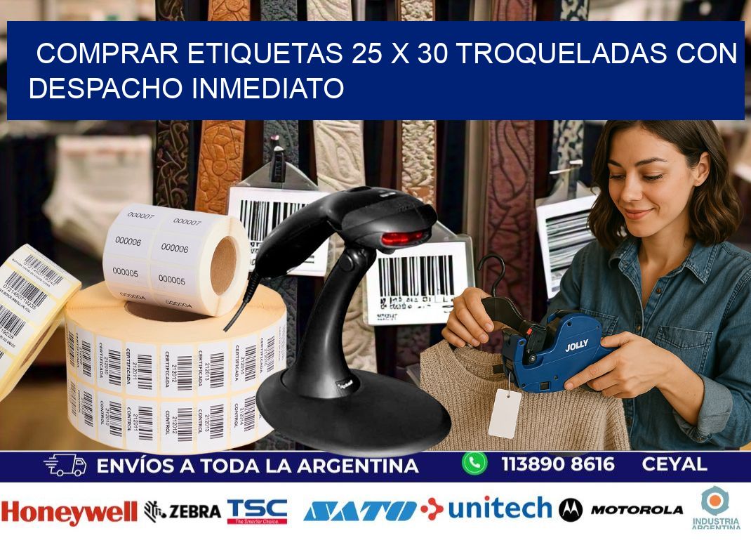 Comprar etiquetas 25 x 30 troqueladas con despacho inmediato