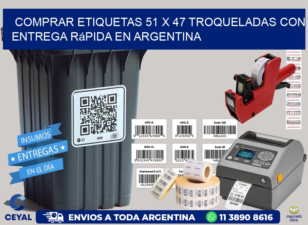 Comprar etiquetas 51 x 47 troqueladas con entrega rápida en Argentina