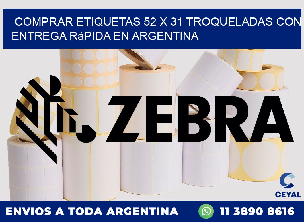 Comprar etiquetas 52 x 31 troqueladas con entrega rápida en Argentina