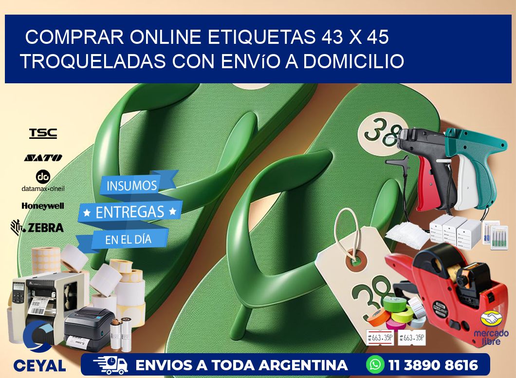 Comprar online etiquetas 43 x 45 troqueladas con envío a domicilio