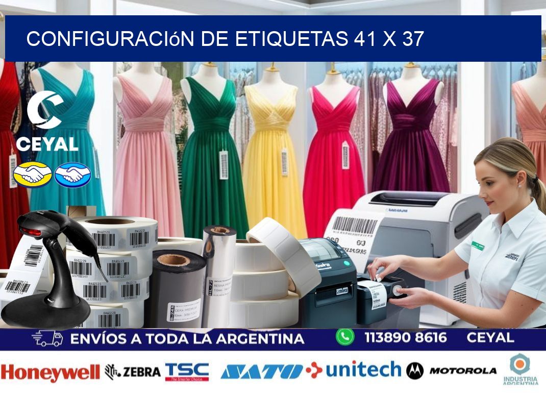 Configuración de etiquetas 41 x 37