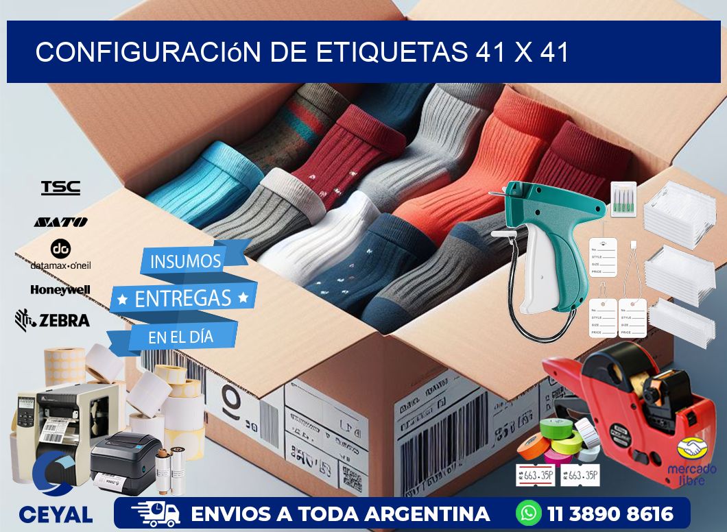 Configuración de etiquetas 41 x 41