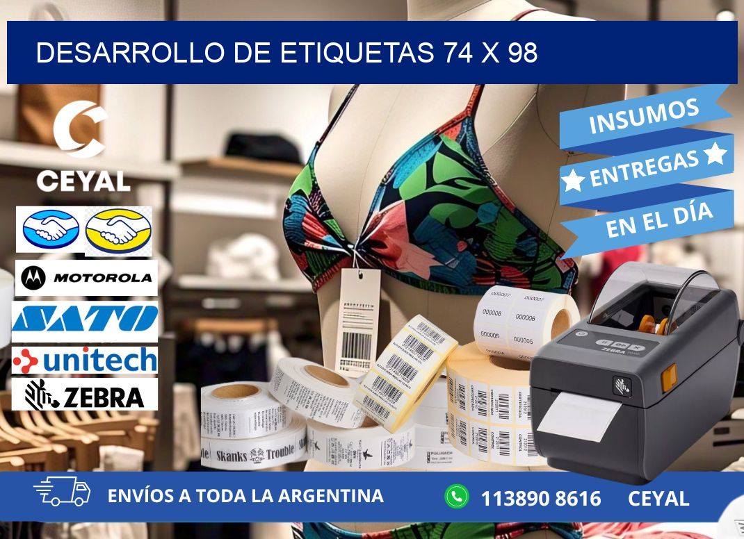Desarrollo de etiquetas 74 x 98