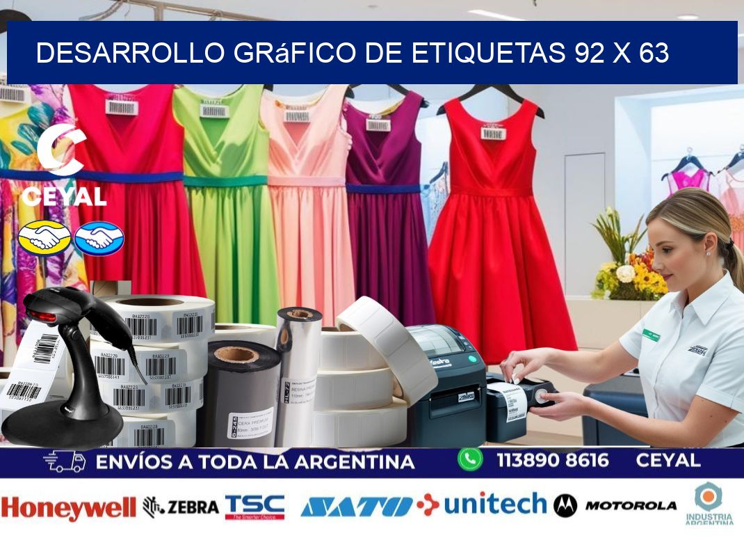 Desarrollo gráfico de etiquetas 92 x 63