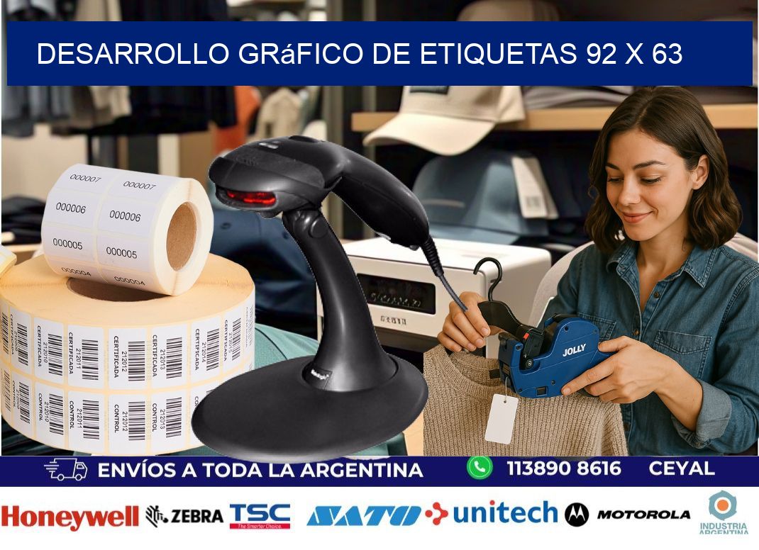 Desarrollo gráfico de etiquetas 92 x 63