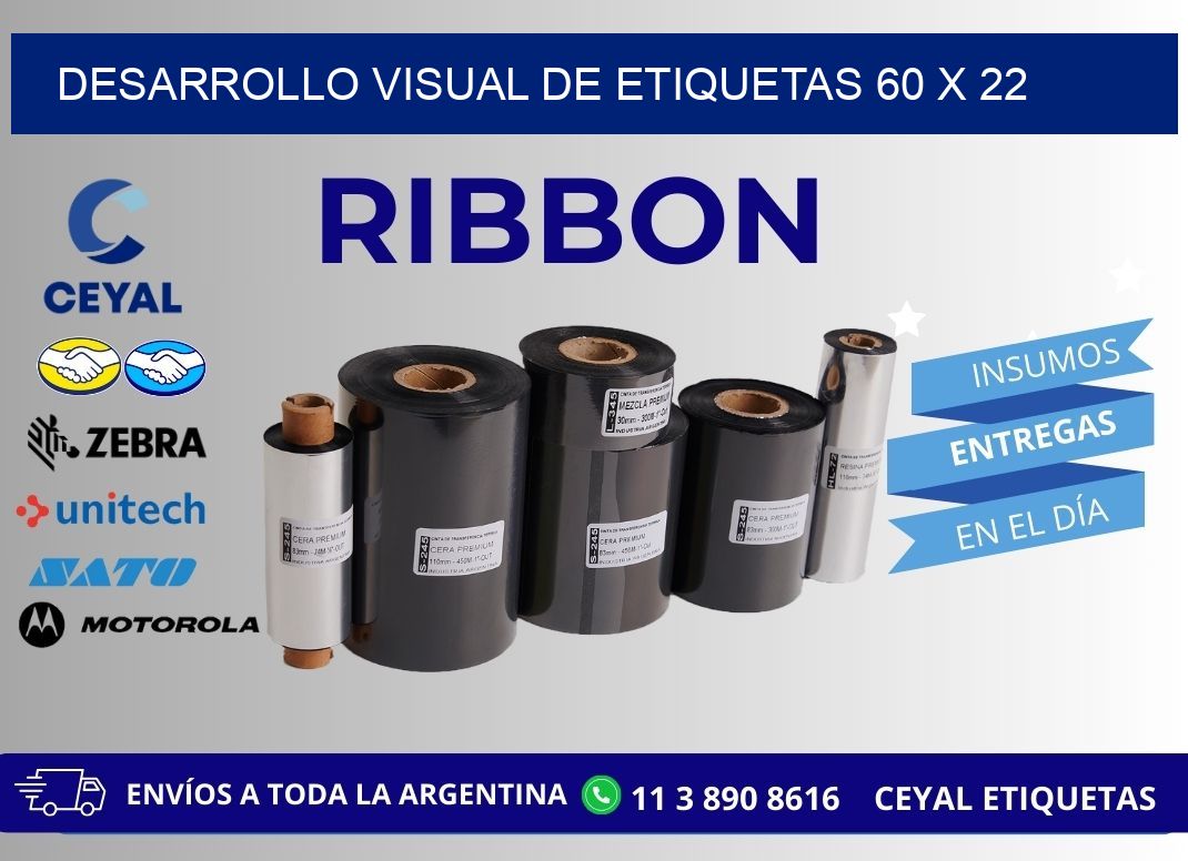Desarrollo visual de etiquetas 60 x 22