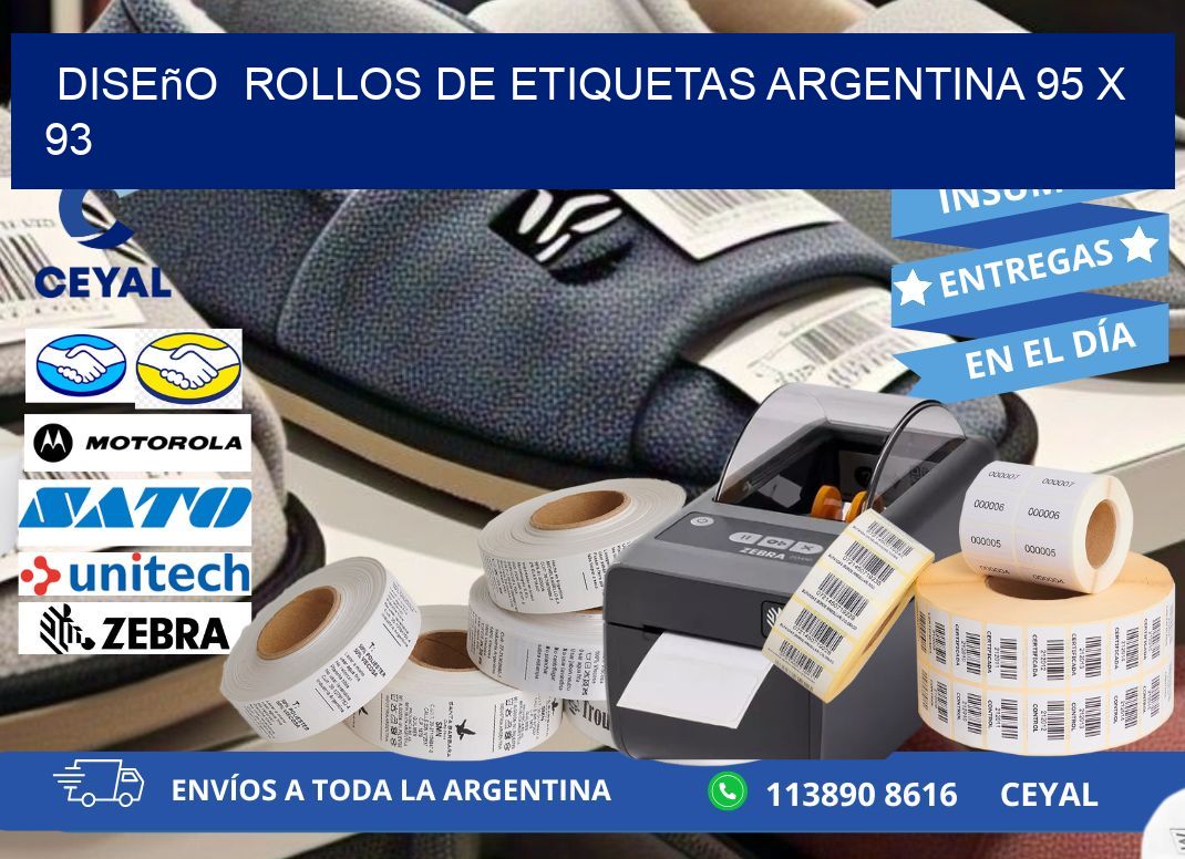Diseño  ROLLOS DE ETIQUETAS ARGENTINA 95 x 93