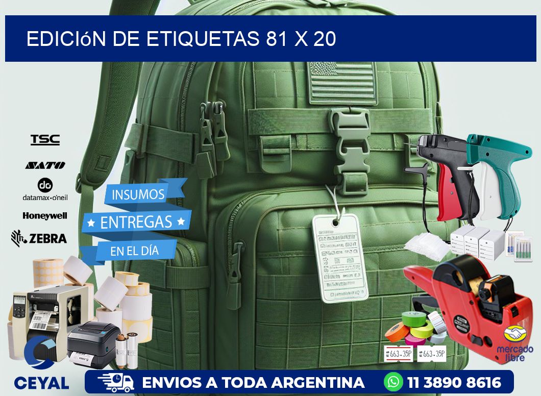 Edición de etiquetas 81 x 20