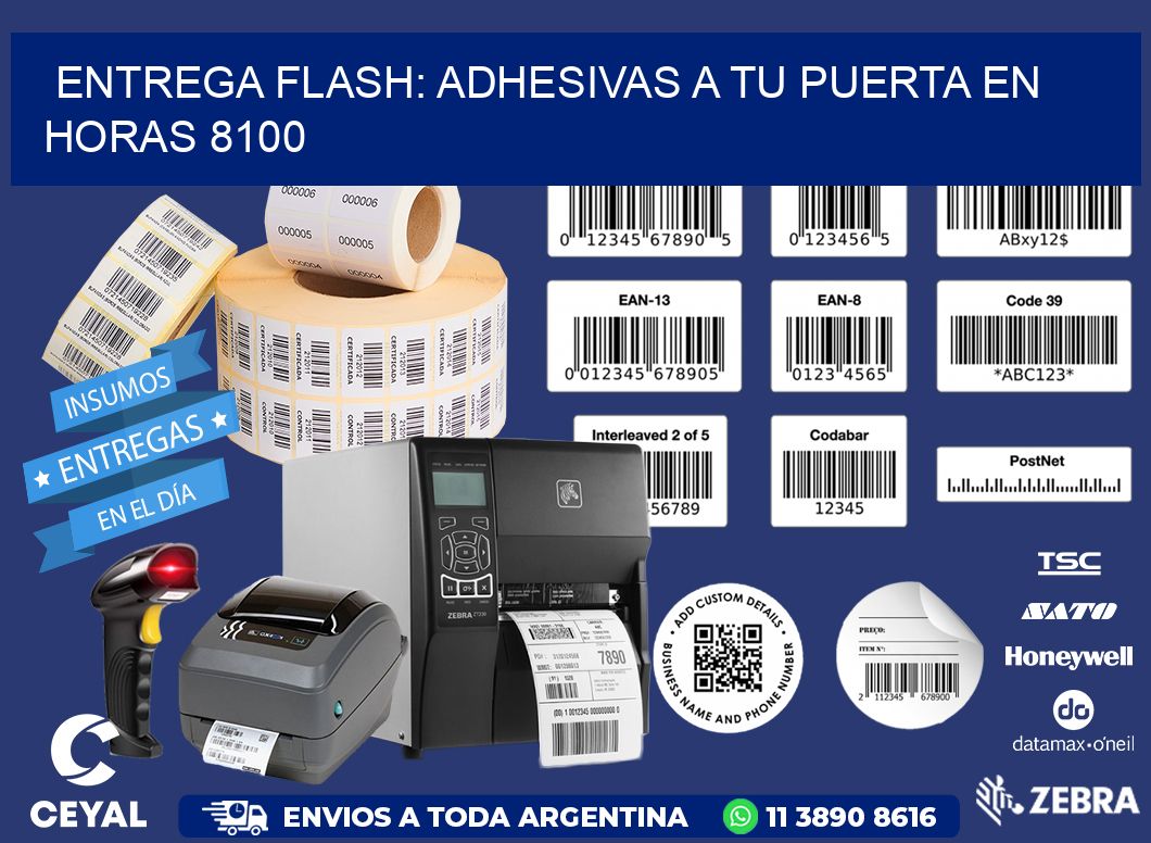 Entrega Flash: Adhesivas A Tu Puerta en Horas 8100
