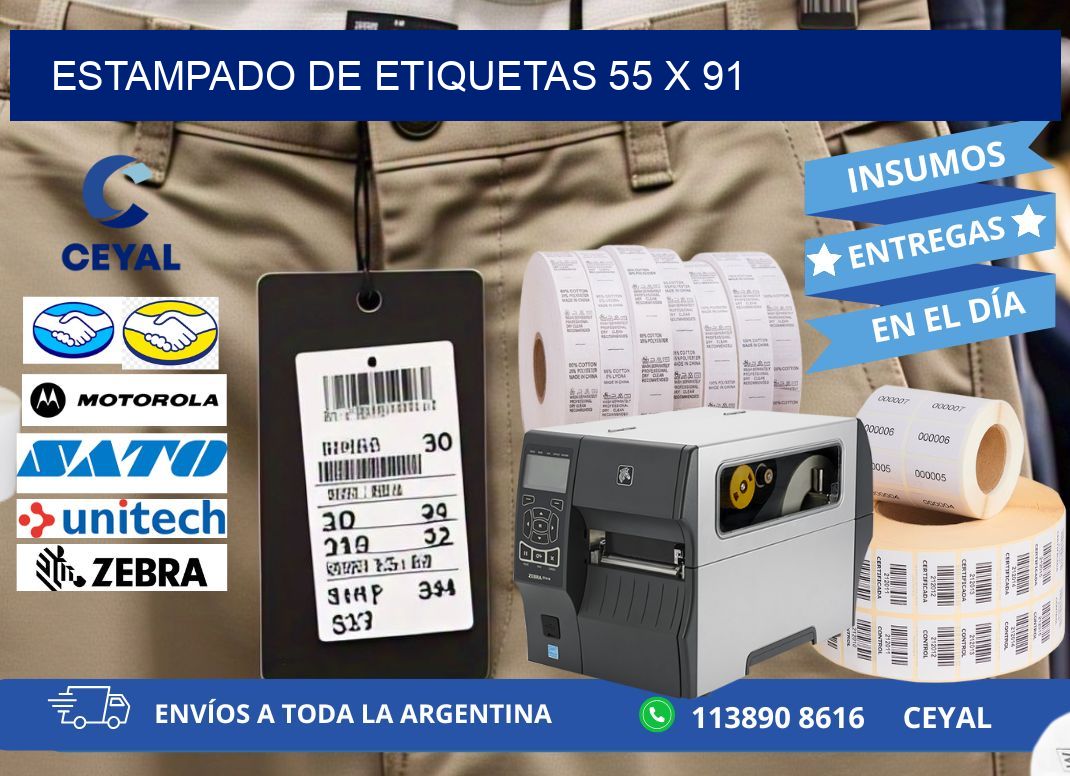 Estampado de etiquetas 55 x 91