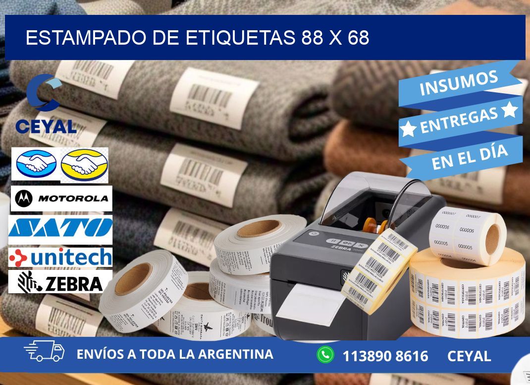 Estampado de etiquetas 88 x 68