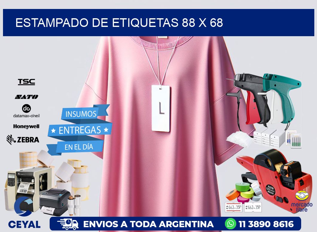 Estampado de etiquetas 88 x 68