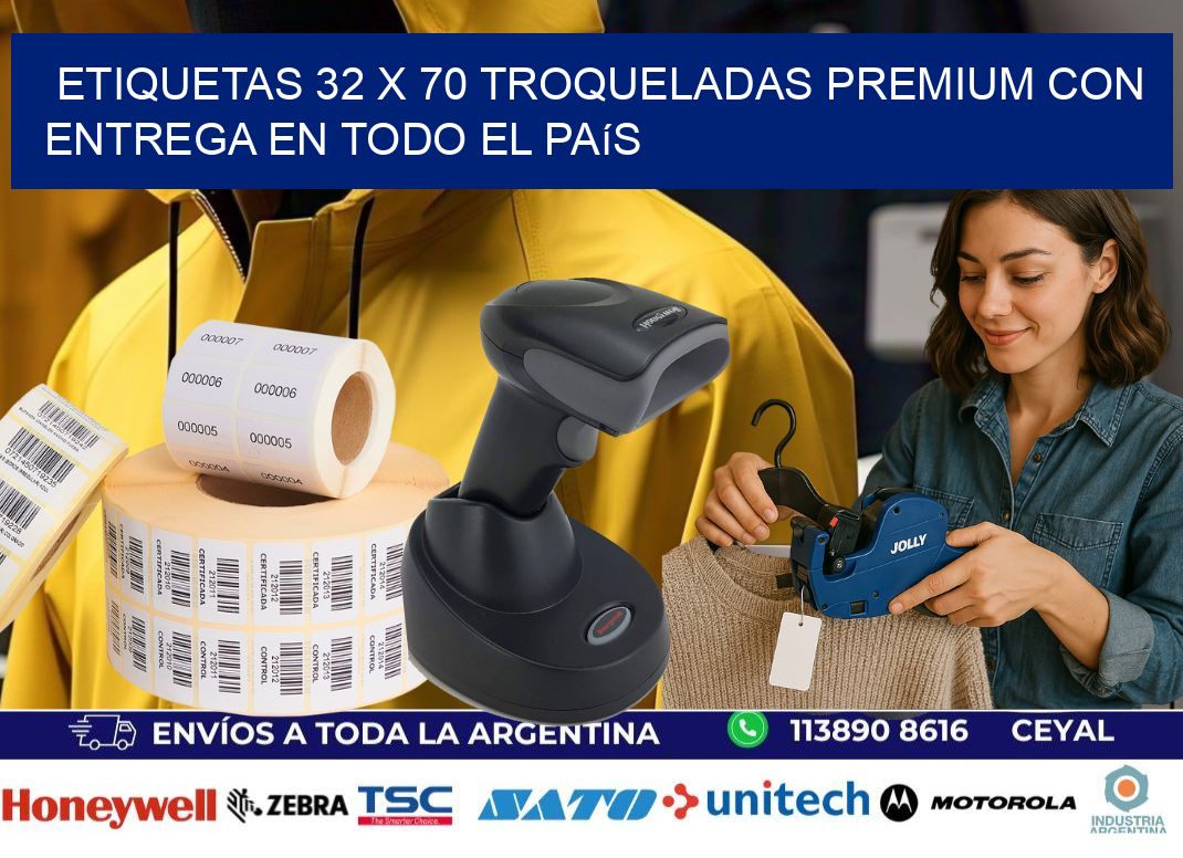 Etiquetas 32 x 70 troqueladas premium con entrega en todo el país