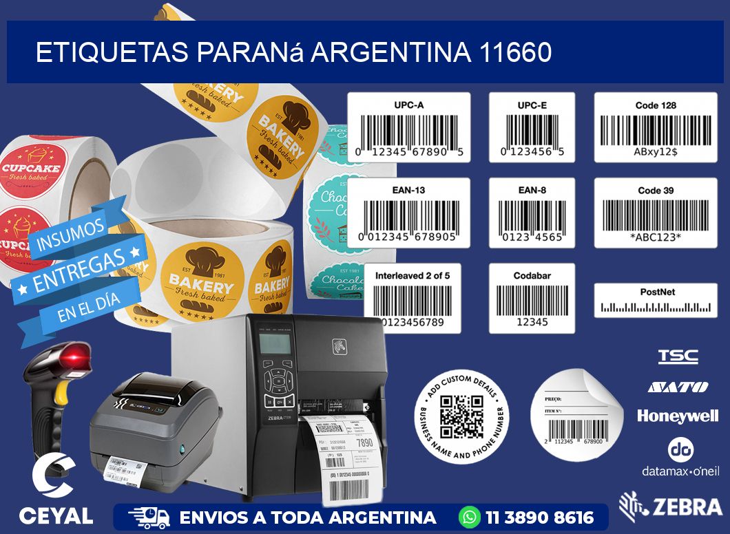 Etiquetas Paraná Argentina 11660