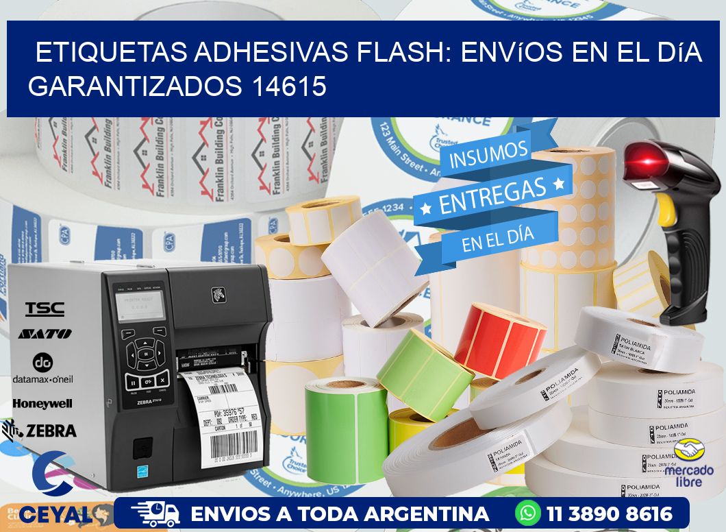Etiquetas adhesivas Flash: Envíos en el Día Garantizados 14615