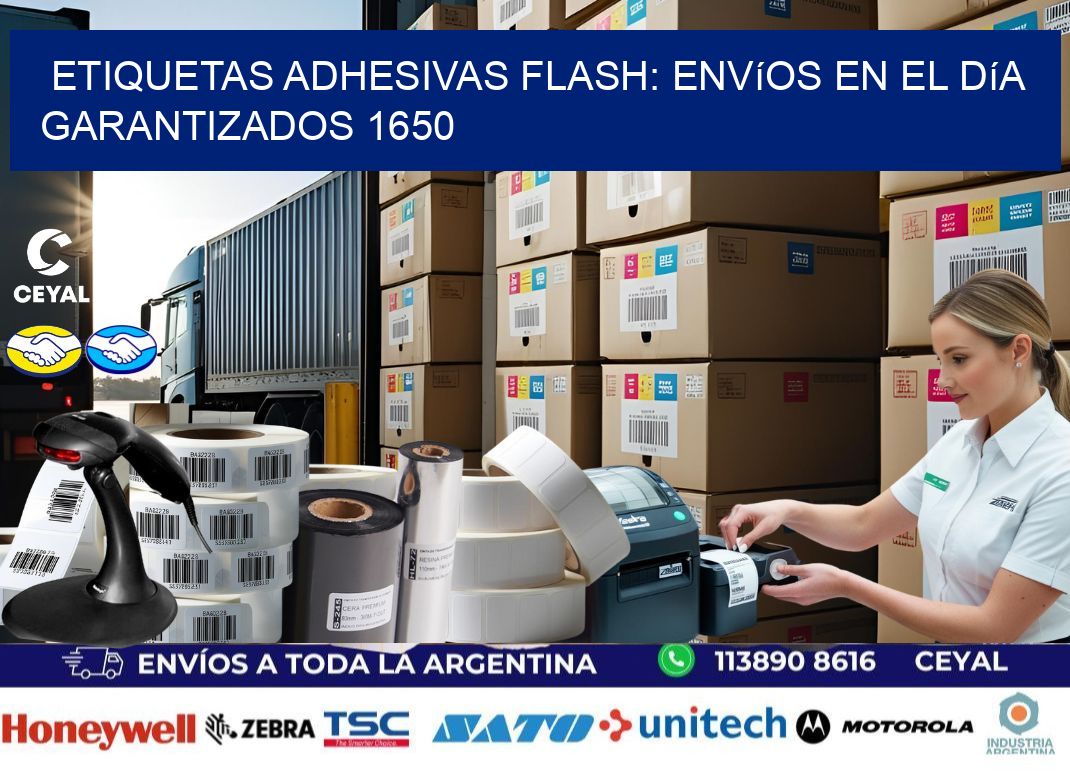 Etiquetas adhesivas Flash: Envíos en el Día Garantizados 1650