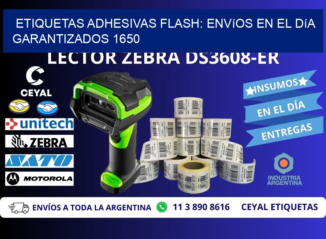 Etiquetas adhesivas Flash: Envíos en el Día Garantizados 1650