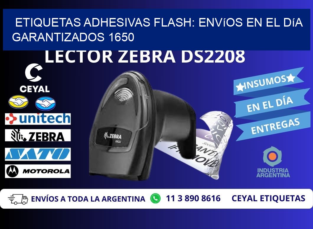 Etiquetas adhesivas Flash: Envíos en el Día Garantizados 1650
