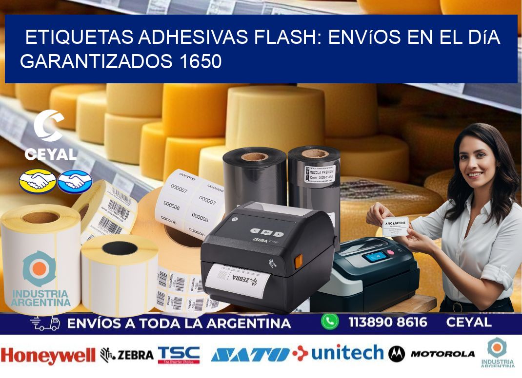 Etiquetas adhesivas Flash: Envíos en el Día Garantizados 1650
