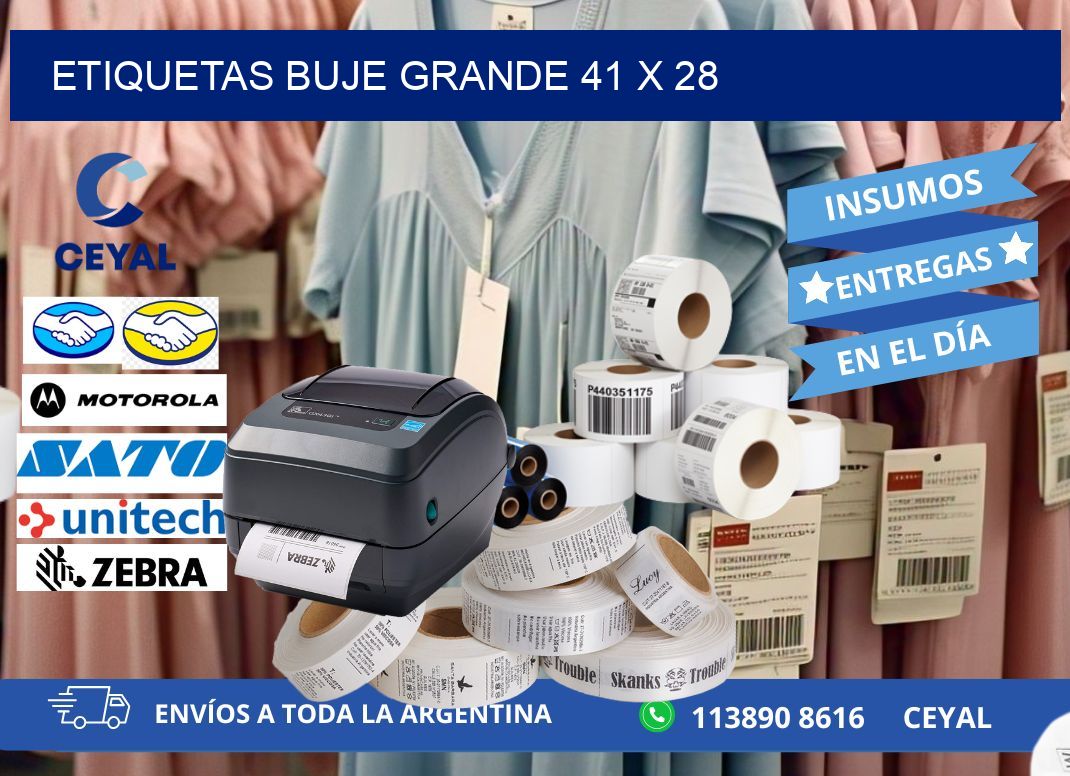 Etiquetas buje grande 41 x 28