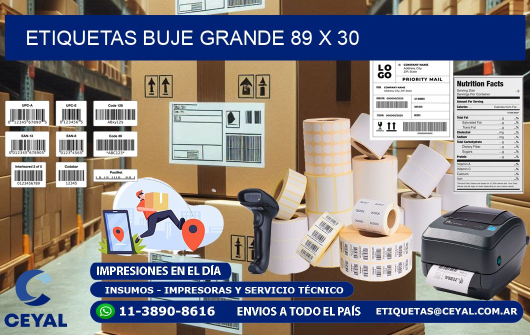 Etiquetas buje grande 89 x 30