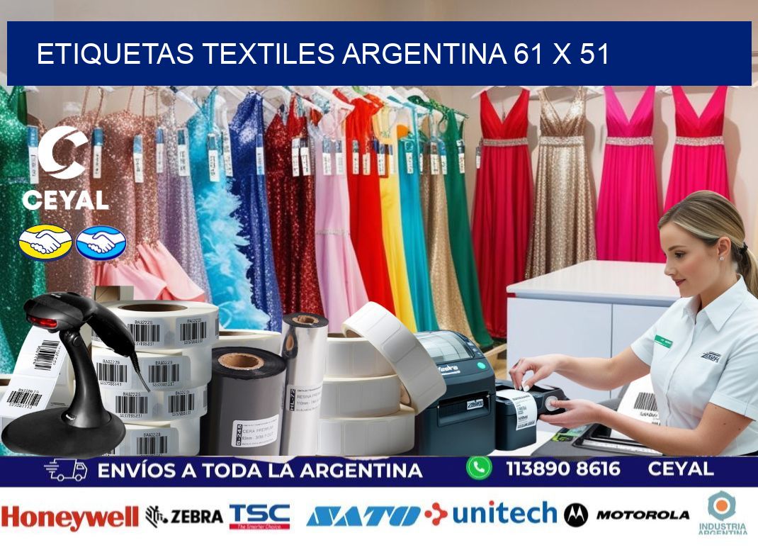 Etiquetas textiles argentina 61 x 51
