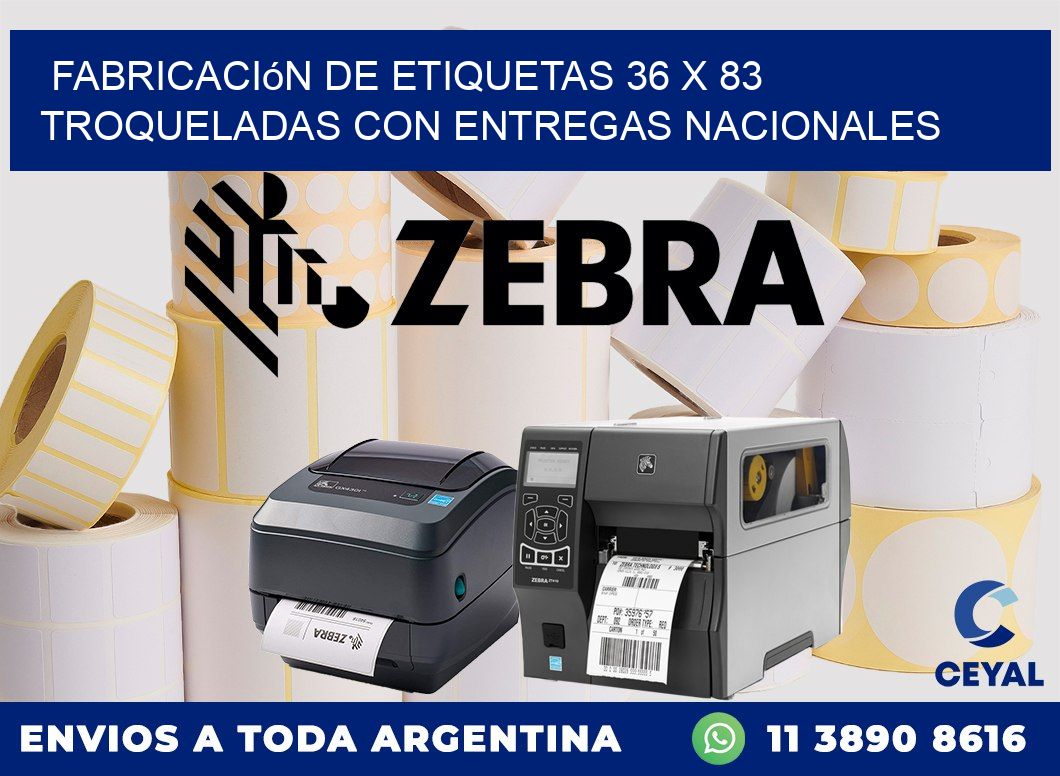 Fabricación de etiquetas 36 x 83 troqueladas con entregas nacionales