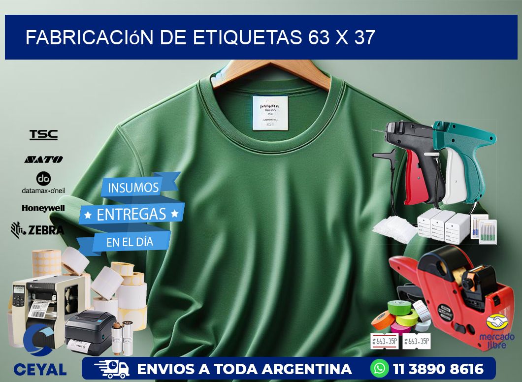Fabricación de etiquetas 63 x 37