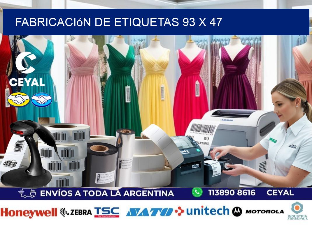 Fabricación de etiquetas 93 x 47