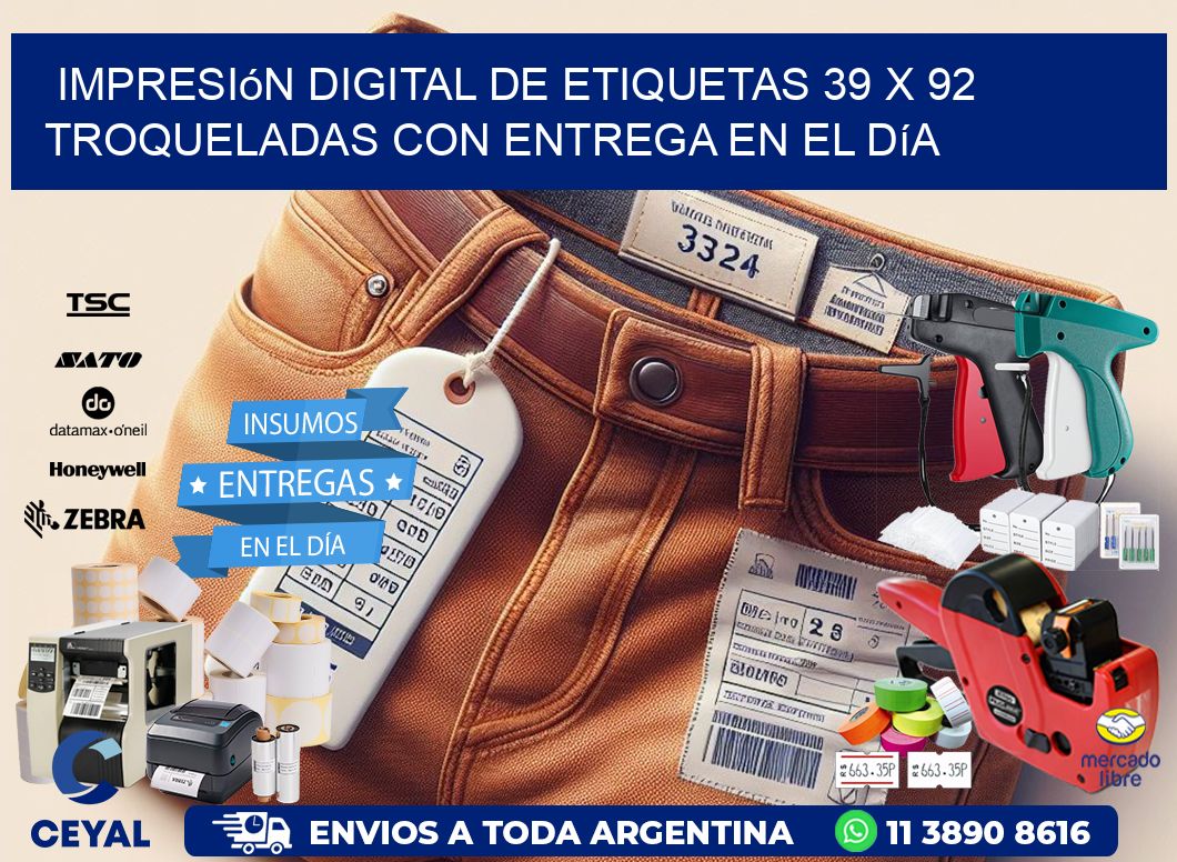 Impresión digital de etiquetas 39 x 92 troqueladas con entrega en el día