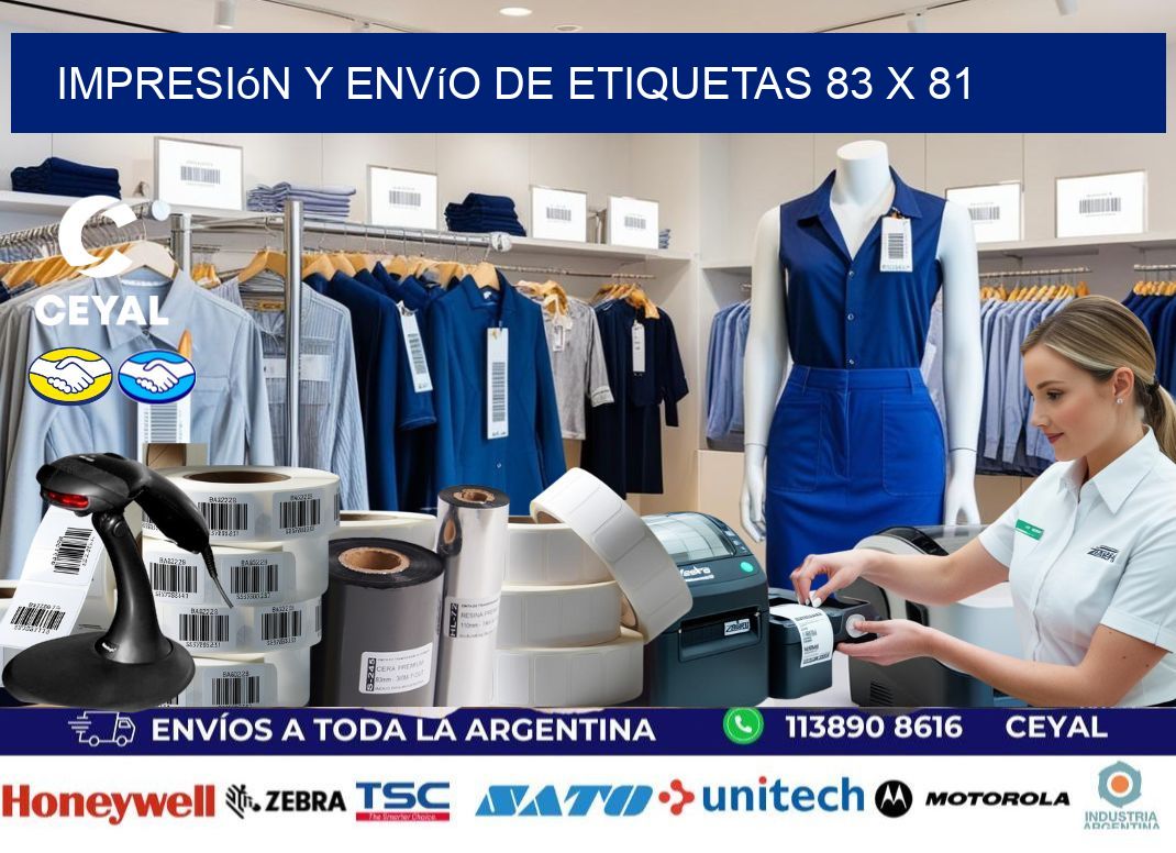 Impresión y envío de etiquetas 83 x 81