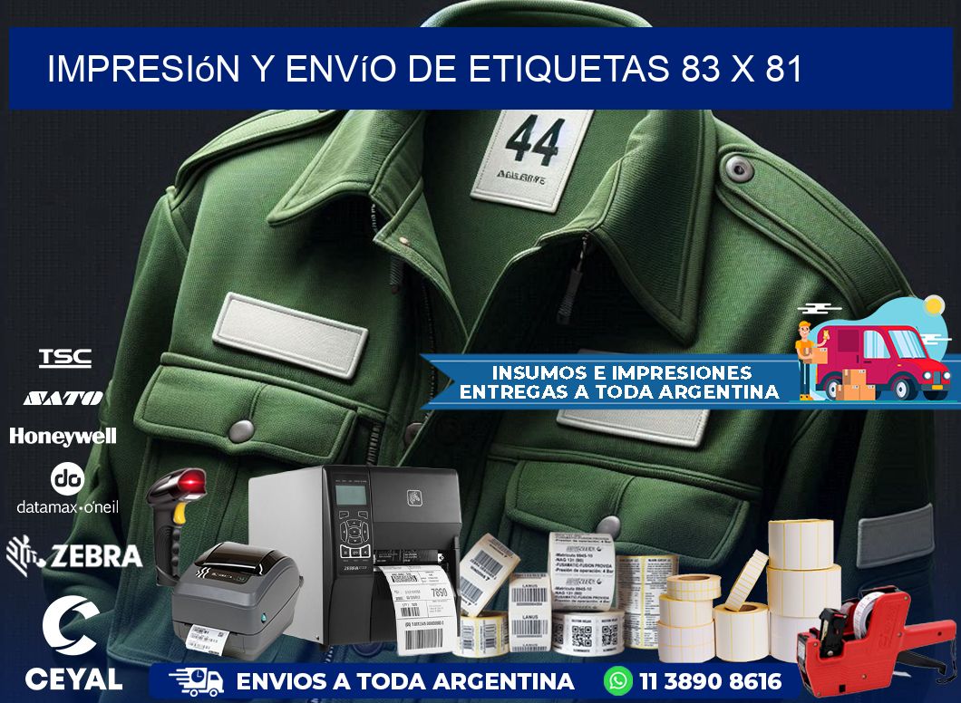 Impresión y envío de etiquetas 83 x 81