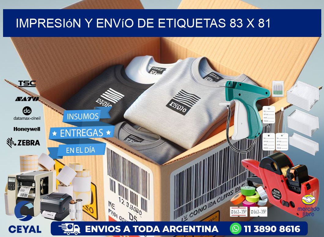 Impresión y envío de etiquetas 83 x 81