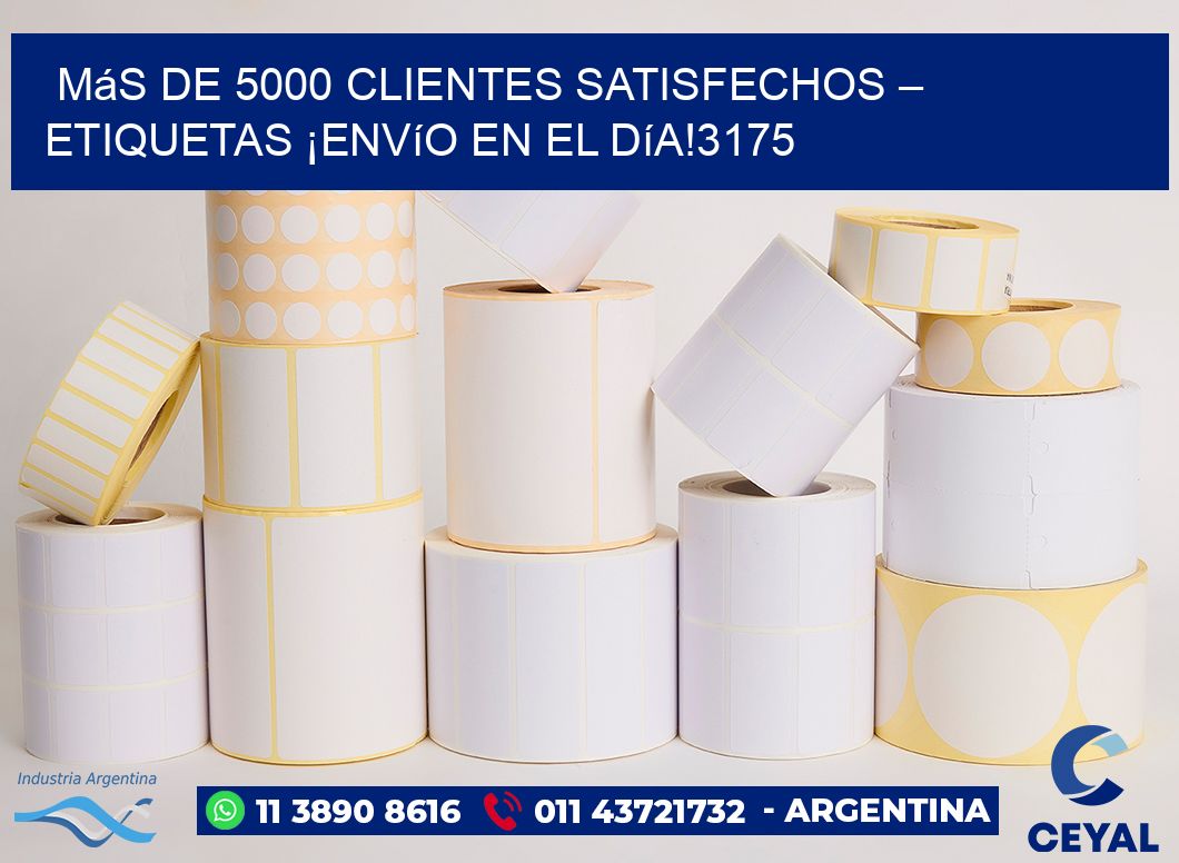 Más de 5000 Clientes Satisfechos – etiquetas ¡Envío en el Día!3175