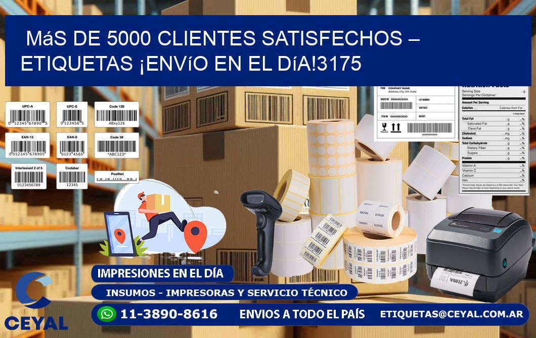 Más de 5000 Clientes Satisfechos – etiquetas ¡Envío en el Día!3175