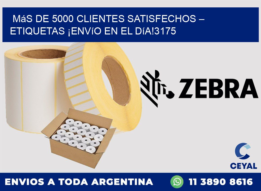 Más de 5000 Clientes Satisfechos – etiquetas ¡Envío en el Día!3175