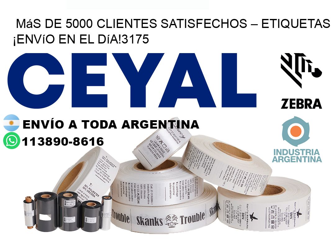 Más de 5000 Clientes Satisfechos – etiquetas ¡Envío en el Día!3175