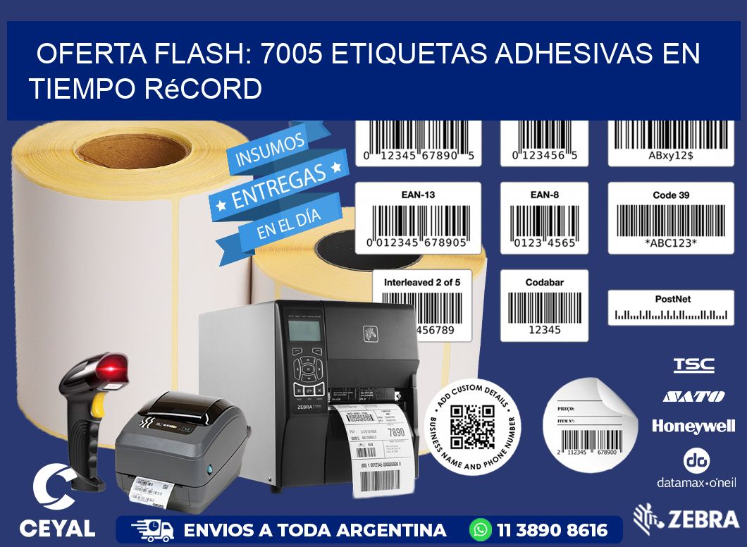 Oferta Flash: 7005 Etiquetas Adhesivas en Tiempo Récord