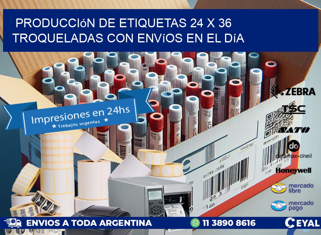 Producción de etiquetas 24 x 36 troqueladas con envíos en el día