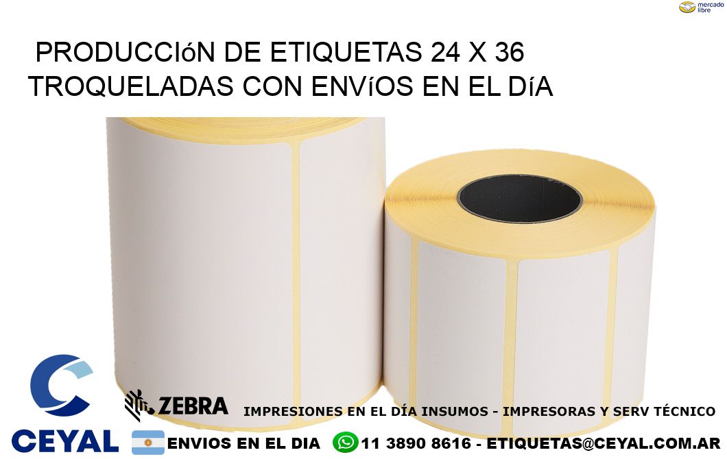 Producción de etiquetas 24 x 36 troqueladas con envíos en el día