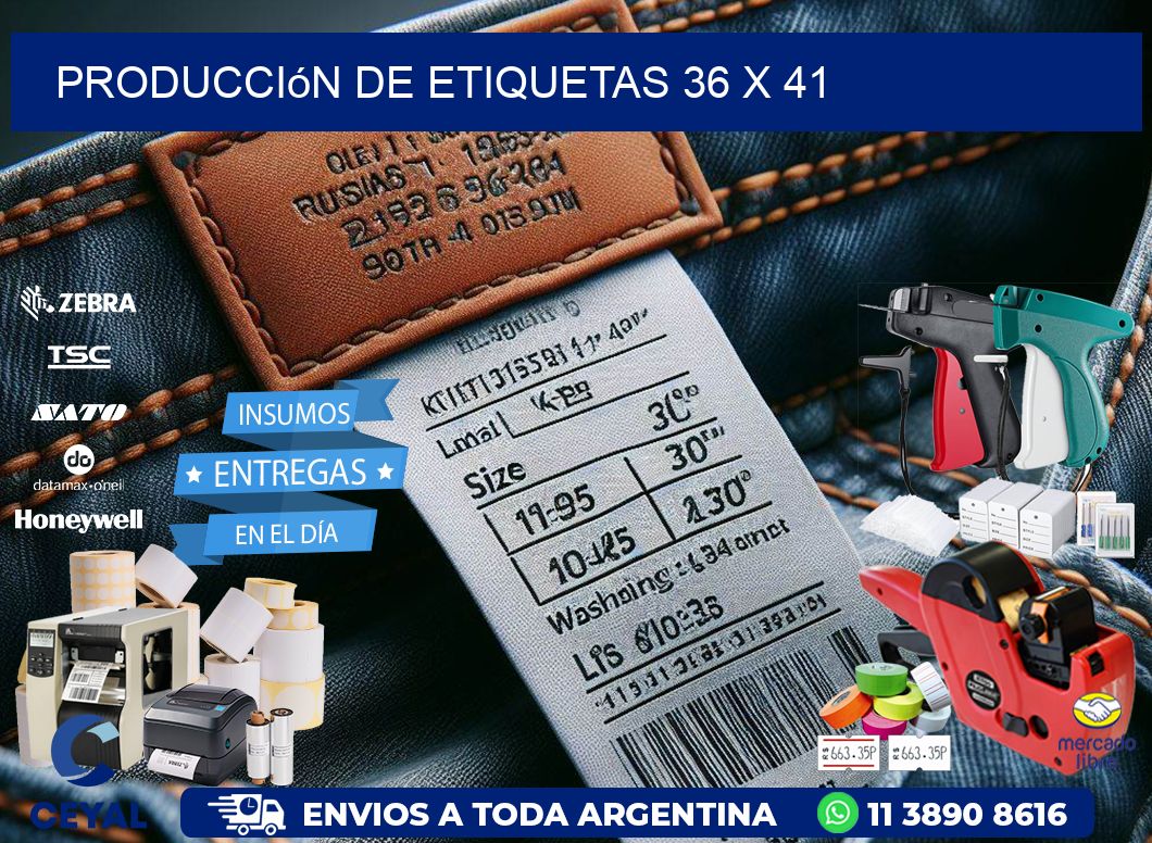 Producción de etiquetas 36 x 41