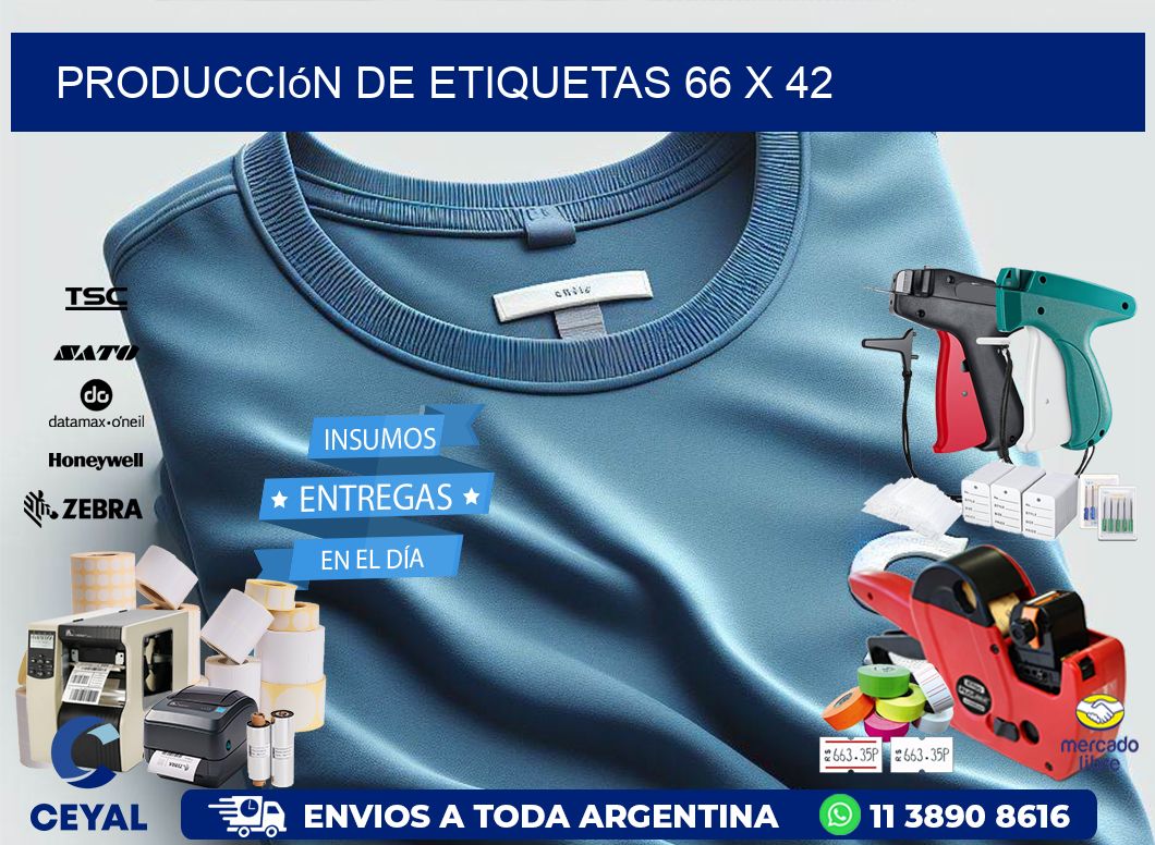 Producción de etiquetas 66 x 42