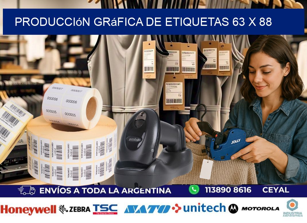Producción gráfica de etiquetas 63 x 88