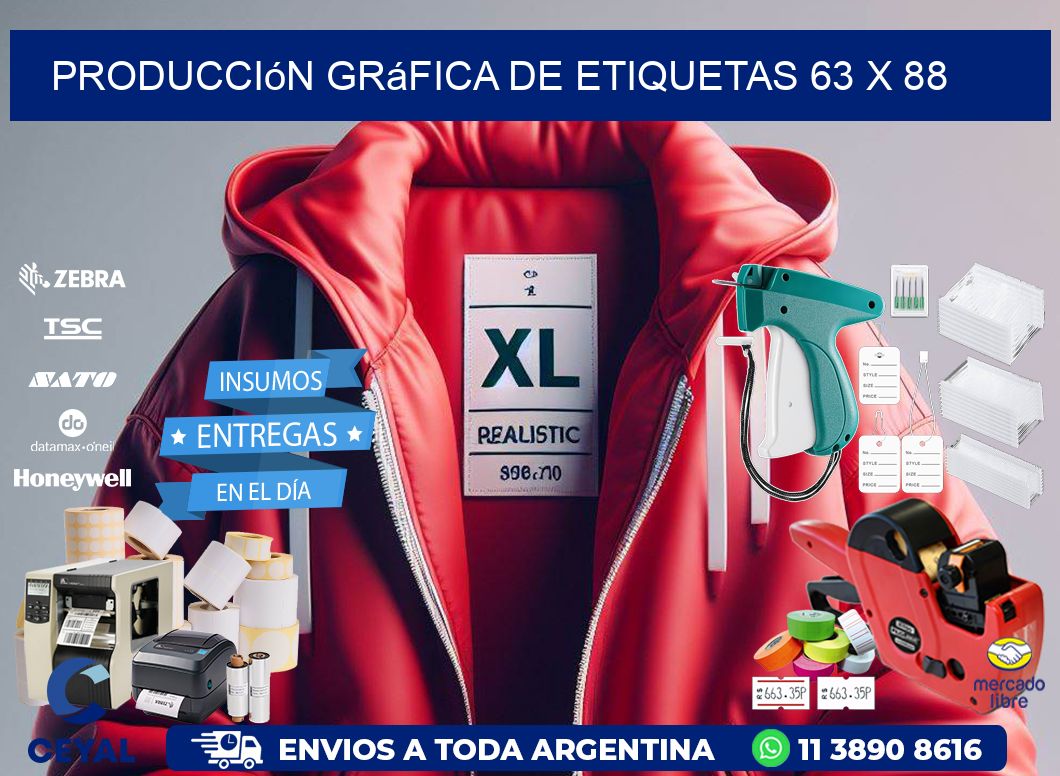 Producción gráfica de etiquetas 63 x 88