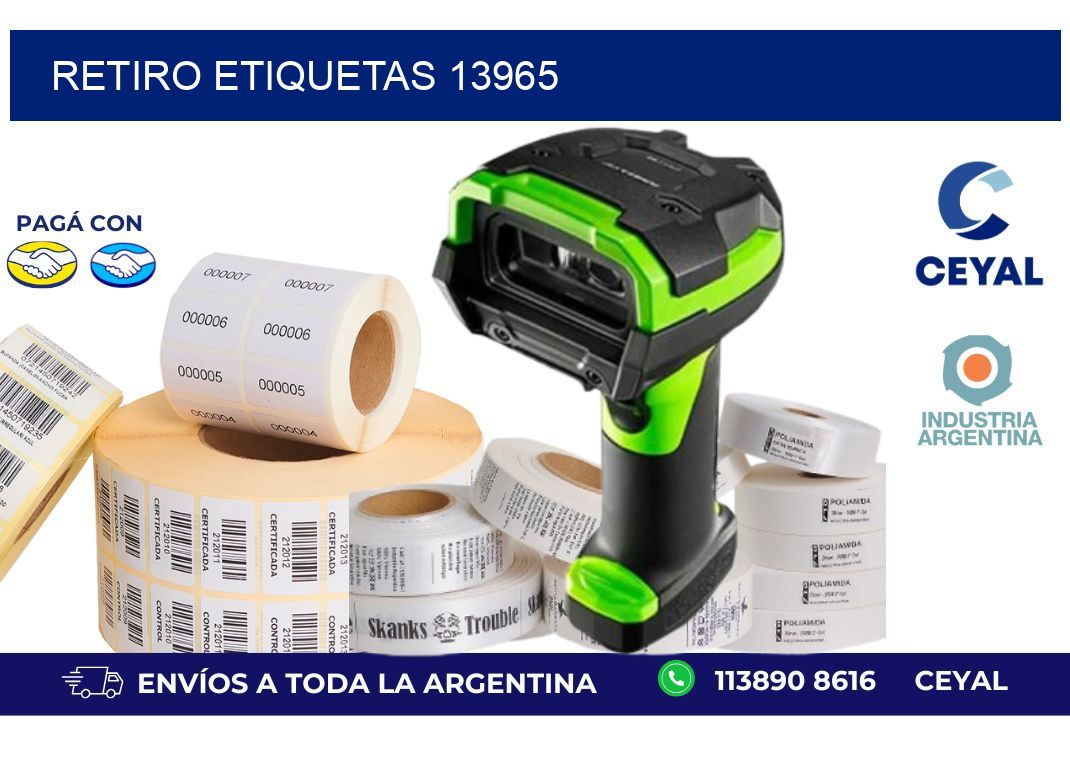 Retiro etiquetas 13965